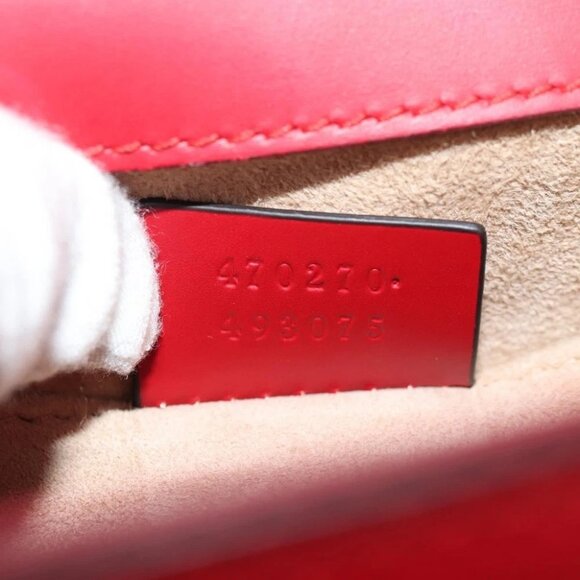 GUCCI Silvi Sherry Line Hand Bag Leather 3way Red Gold - Picture 15 of 15